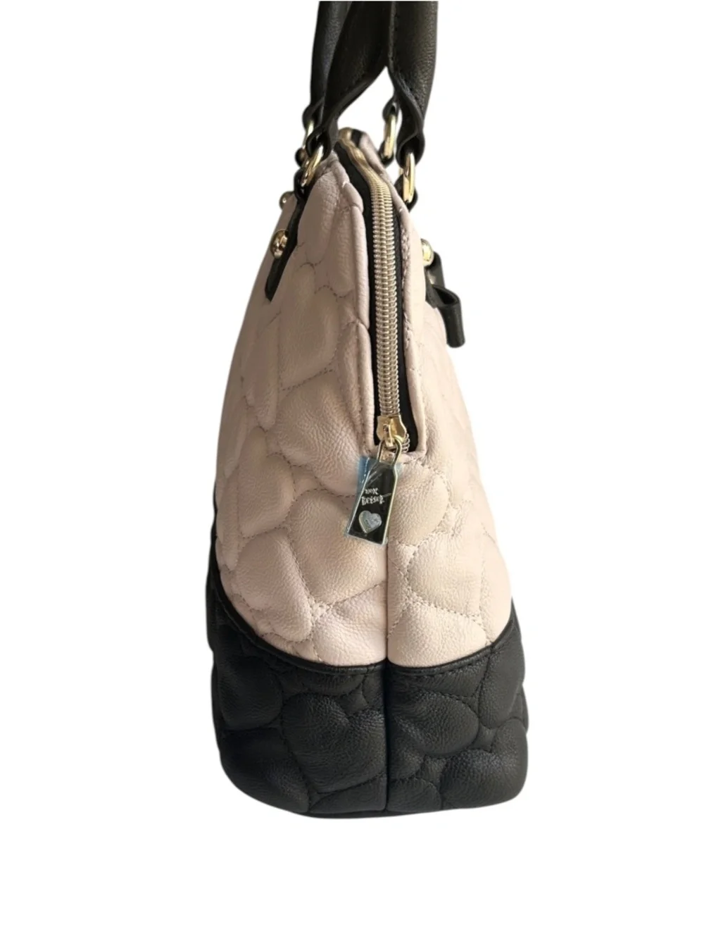 NWT Betsey Johnson Be Mine Dome Satchel Bag Bone & Black BB17000